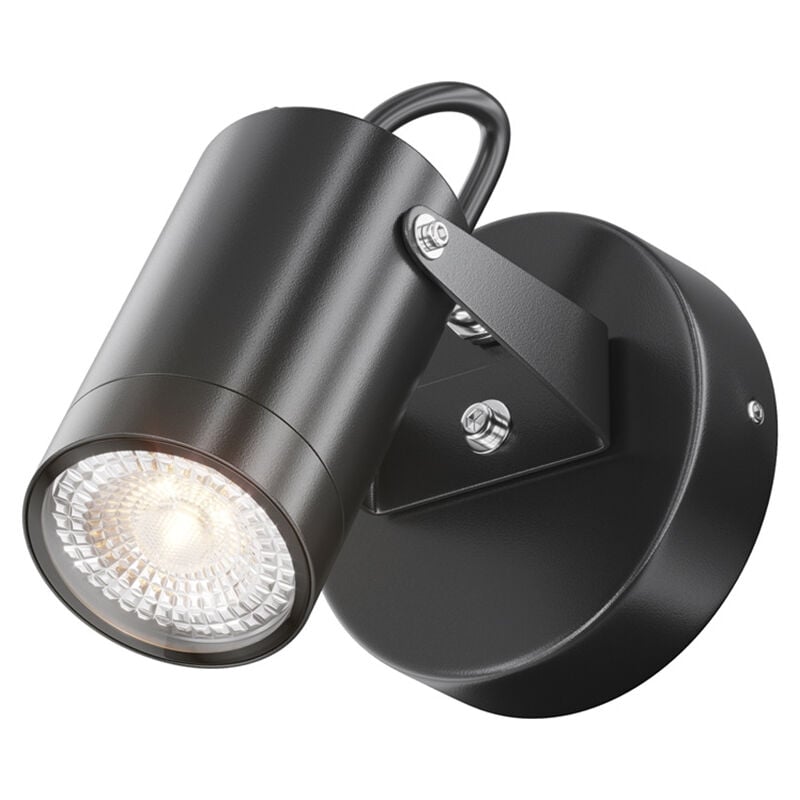 Image of Lampada Da Parete Moderna Da Esterno Alluminio Nero 1 Luce Gu10 50W Ip65