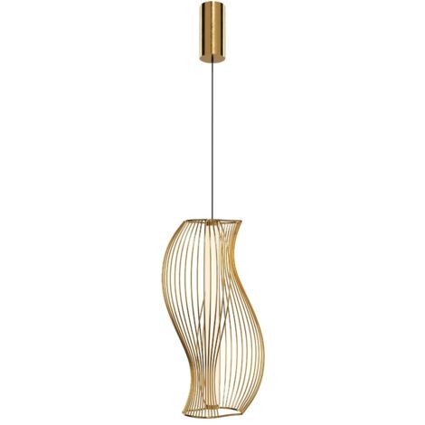 Maytoni Shadows Of The Past Lampadario moderno a sospensione con struttura in filo metallico in ottone 3000K 1400lm, paralume bianco