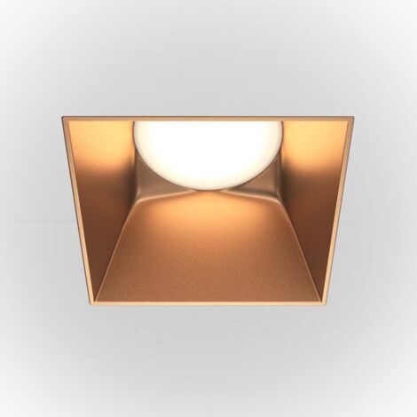 Maytoni Share Downlight Encastré Carré Or Mat GU10