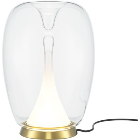 Maytoni Splash Lampada da tavolo moderna a LED integrata, oro 3000K, 800 lm, paralume in vetro
