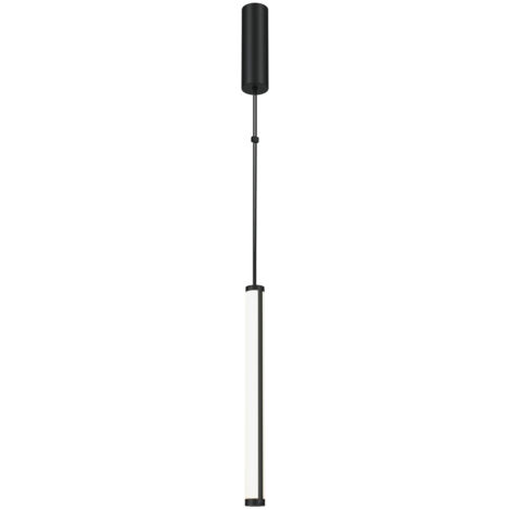 Maytoni Supersymmetry Lampada a sospensione moderna e sottile, dimmerabile, nera 4000K, paralume bianco 1000lm