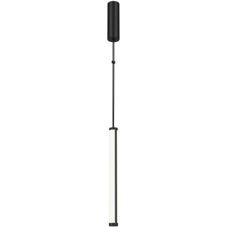 Maytoni Supersymmetry Plafonnier suspendu moderne et fin, intensité variable, noir, 4 000 K, 1 000 lm, abat-jour blanc