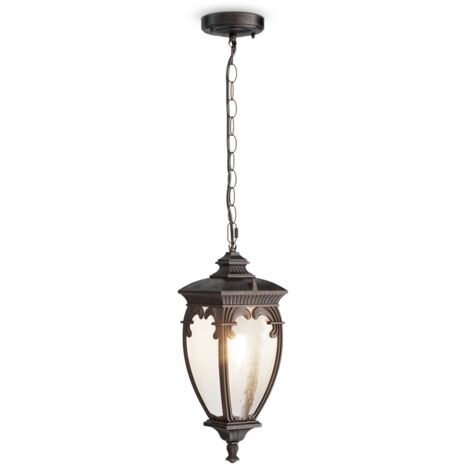 Maytoni suspension extérieure Fleur 40 cm bronze E27