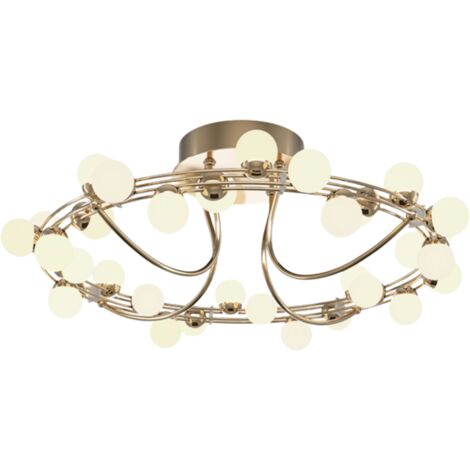 Maytoni Tessara Moderna plafoniera LED integrata semi-incasso oro 3000K 4100lm paralume bianco