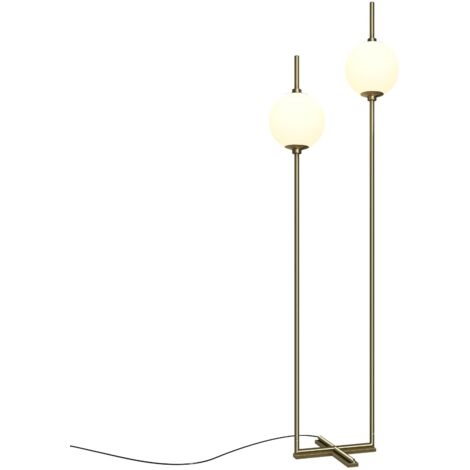 Maytoni The Sixth Sense Lampada da terra moderna con braccio multiplo in ottone 3000K 950lm, paralume bianco