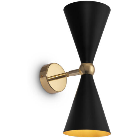 Maytoni Vesper Lampada da parete moderna Vesper 2 luci nero con oro Up Down