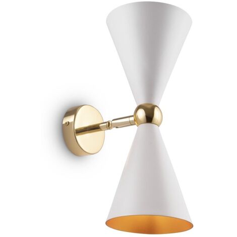 Maytoni Vesper Moderna Vesper 2 luces blancas con aplique dorado Up Down