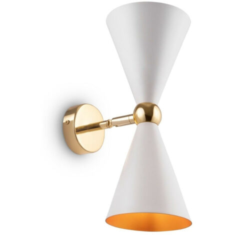 Maytoni Vesper Moderne Vesper 2 Licht Weiß mit Gold Up Down Wandleuchte