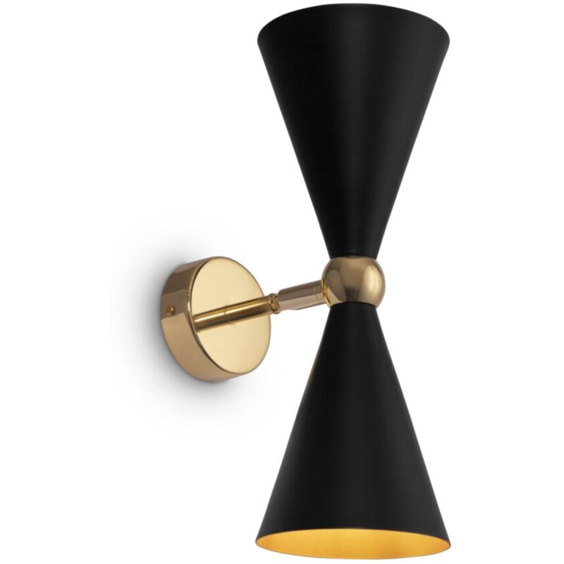 Vesper Moderne Vesper 2 lumière noire avec applique murale dorée vers le haut - Maytoni