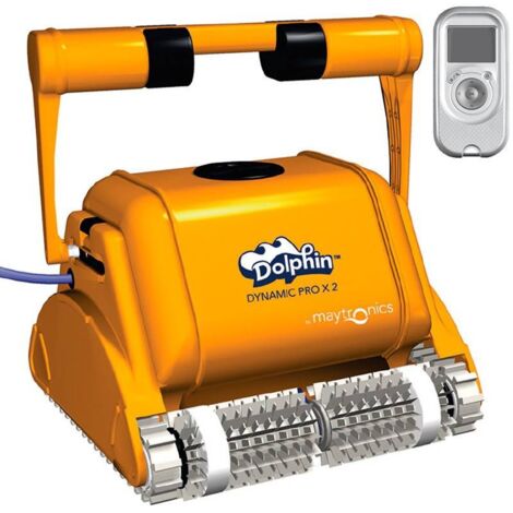 Maytronics Dolphin – Robot piscine Dolphin Dynamic Pro X2 – Nettoyage automatique jusqu'à 25 m – Système gyroscopique CleverCleanTM – Filtration double niveau