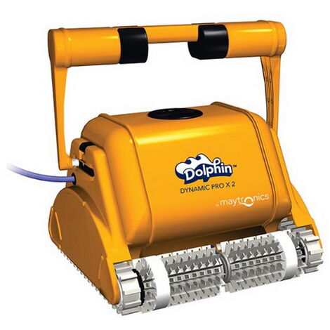Maytronics Dolphin – Robot piscine électrique – Nettoyeur pour piscines enterrées jusqu'à 25m – Brosses bi-matière – Débit 17 m³/h – Câble 30m