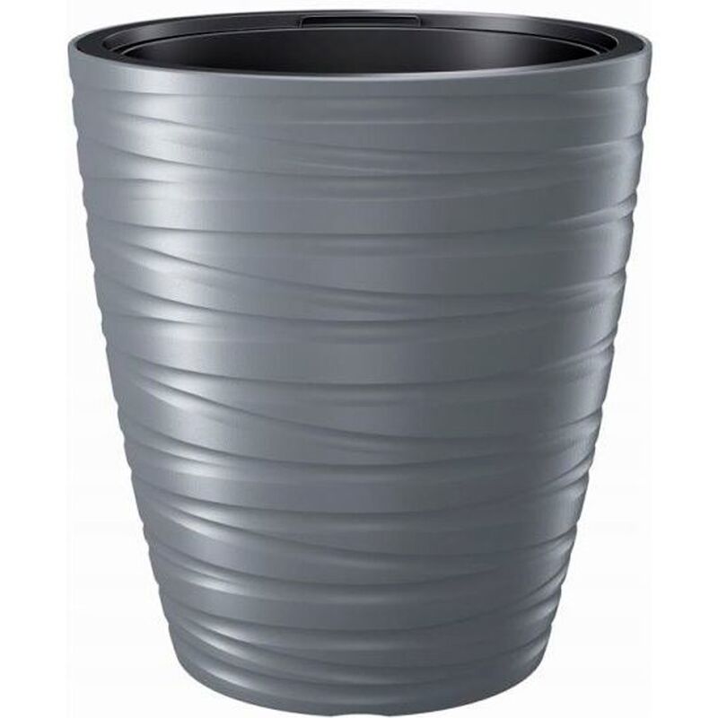 Prosperplast - Maze 16L pot en plastique avec réservoir en couleur gris pierre 29,6 (l) x 29,6 (l) x 32,9 (h) cm