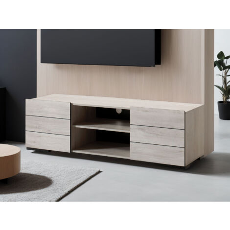 Maze - tv-schrank - graues holz - 160 cm - moderner stil - holz / grau