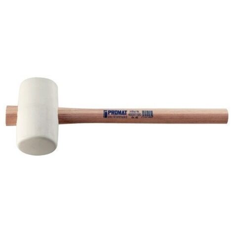 Mazo de goma cabeza-D.64mm cabeza-L.113mm ceniza blanca 70 Shore A cara plana PROMAT