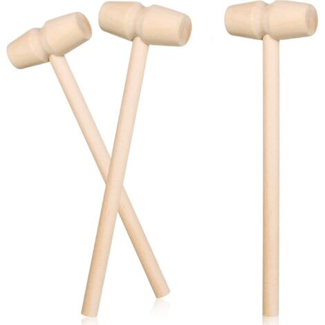 Mazo de madera para cangrejos (3 piezas), martillo para mariscos, cascanueces de madera, mini cascanueces para langostas, mariscos y accesorios para joyería artesanal de cuero.