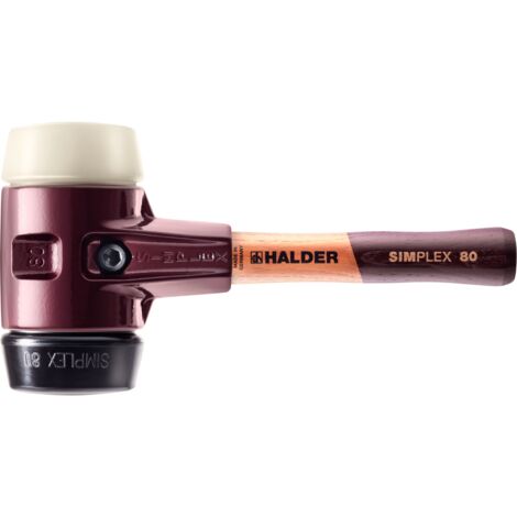 Mazza HALDER SIMPLEX Gomma riempita / nylon con corpo in ferro malleabile e manico in legno - D=80 mm - Manico extra corto - 3028.082