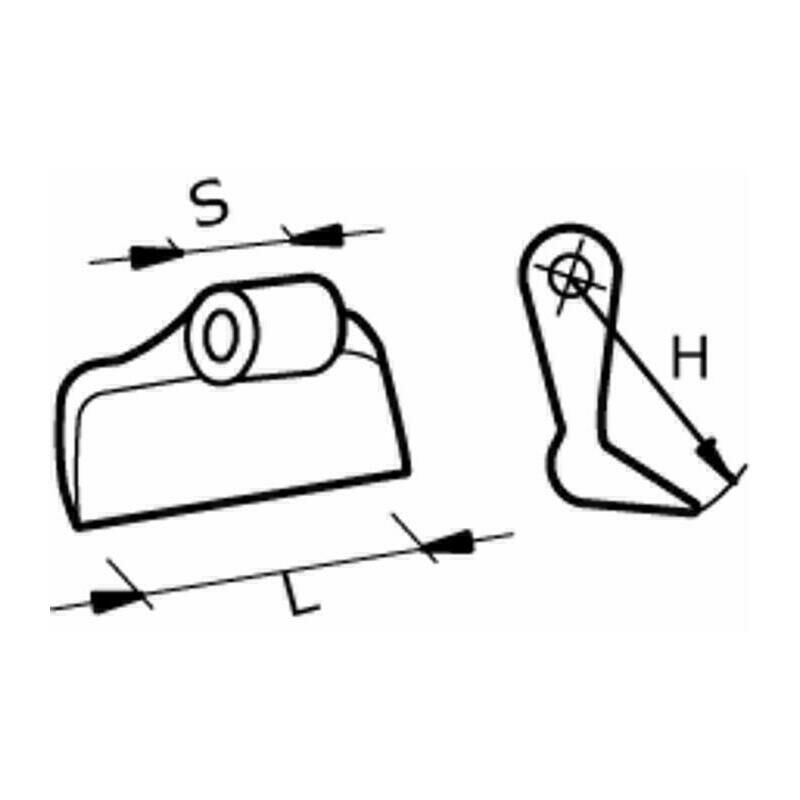Image of Mazza stampata per trincia L=115 mm, S=52 mm, H=171,5 mm, ø foro 26 mm. Adattabile a Becchio, Kuhn, Nobili. 81288
