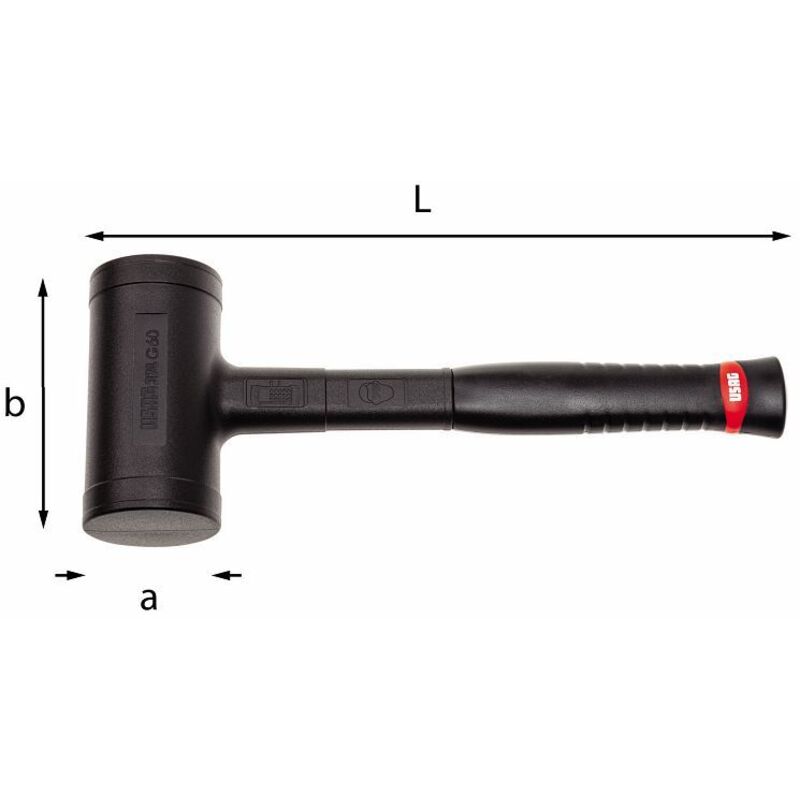 Mazzuola antirimbalzo monoblocco Usag 374 G diametro 40 mm