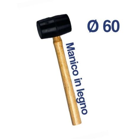 Mazzuola in Gomma con Manico in Legno  60 mm