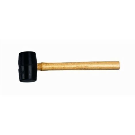 MAZZUOLA IN GOMMA NERA CON MANICO LEGNO GR.340 D.50 (21085)