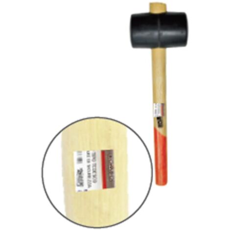 Mazzuolo in Gomma da 400 gr Diametro 55MM Manico in Legno e Collare di Sicurezza