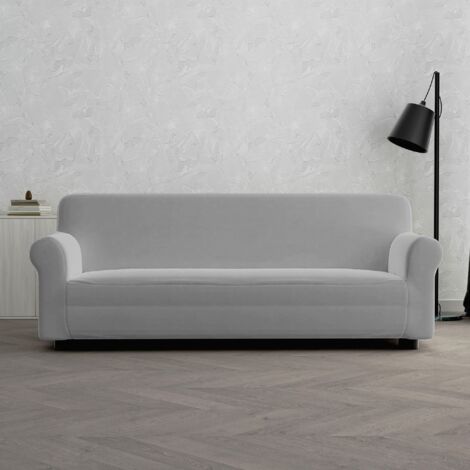 MB HOME BASIC Copridivano Elastico Dahlia, Grigio Chiaro, 3 Posti