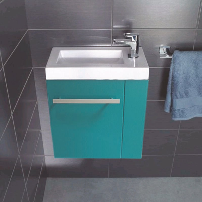 Ondee - Meuble lave main seymour Lagon avec plan vasque blanc