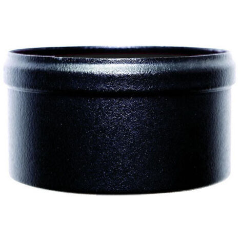 MBM – Bouchon condensat 80 mm fermé en acier inox peint noir – Joint haute température – Compatible avec conduits de fumée pellets