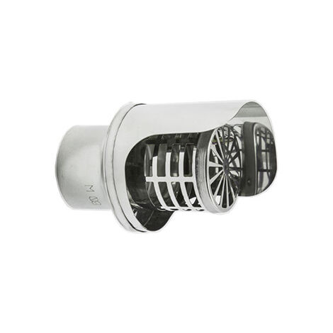 MBM – Chapeau d’extrémité d’échappement des fumées murales inox DN 100 mm – Terminal horizontal avec pare-pluie – Évacuation optimale des fumées