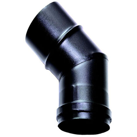 MBM – Courbe 45 conduit de fumée DN 80 émaillé noir 600°C – Tube en acier pour poêle à granulés ou à bois – Résistance à la corrosion