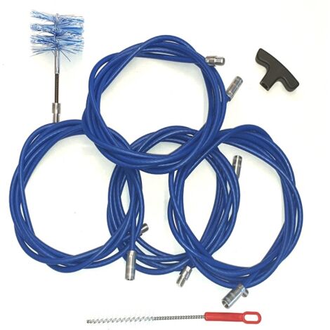 MBM – Kit de ramonage professionnel pour cheminées à pellets 12 m – Brosse articulée 80 mm en aluminium – Rallonge de 3000 mm pour nettoyage efficace