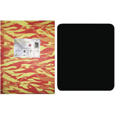 MBM – Protecteur de sol noir pour poêle à bois et à granulés – Acier au carbone 2 mm – Dimensions 60x70 cm – Protège des étincelles et cendres