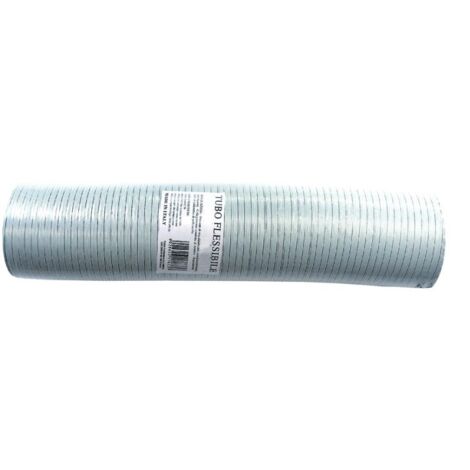MBM – Tuyau en aluminium blanc extensible 50 mm – Longueur 0,5 à 1,5 m – Conduit de fumée pour installation flexible