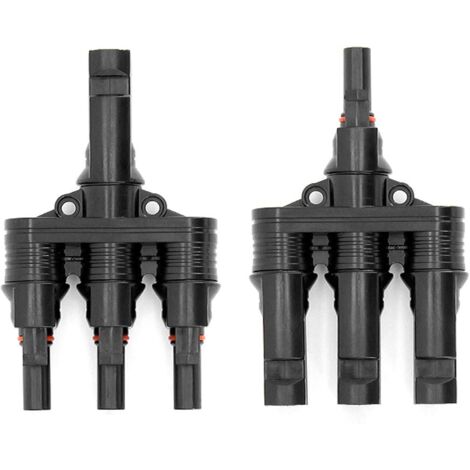 MC-4-Stecker, männlich/weiblich, Solarpanel-T-Stecker, MC-4 paralleler PV-Anschluss, Clip-Stecker, Solarenergie-Adapter, Splitter-Koppler, Kombinierer (M/3F, F/3M)