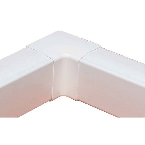 Mc Distribution – Coude 90° intérieur goulotte – blanc 9003 – 80x60 mm pour installations électriques – transition fluide des câbles