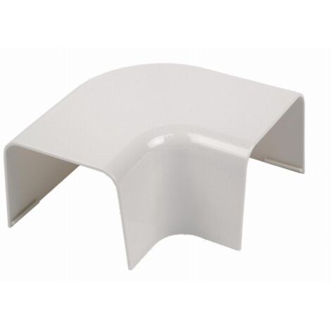Mc Distribution – Coude plat arrondi 90° pour goulotte Optimal 80 x 60 mm – PVC rigide M1 antichoc et résistant au feu – Stabilisateur UV intégré