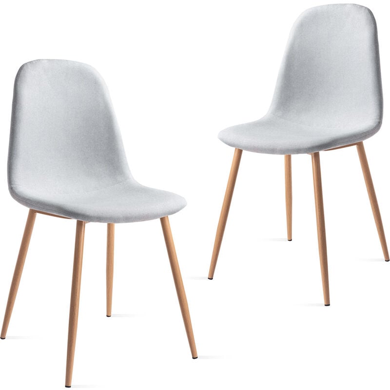 Mc Haus - Pack 2 chaises ELVA design nordic salle manger 46x43x86cm Grise Perle