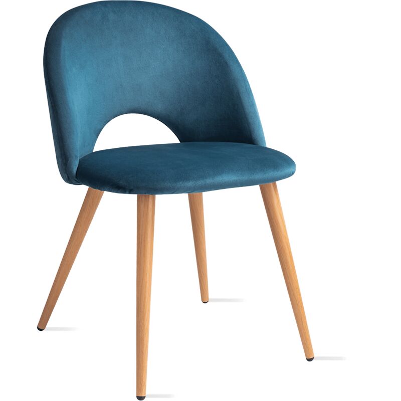 

Pack de 2 sillas de comedor, salón, oficina o cocina, sillas tapizadas y acolchadas, estilo nórdico, azul cielo