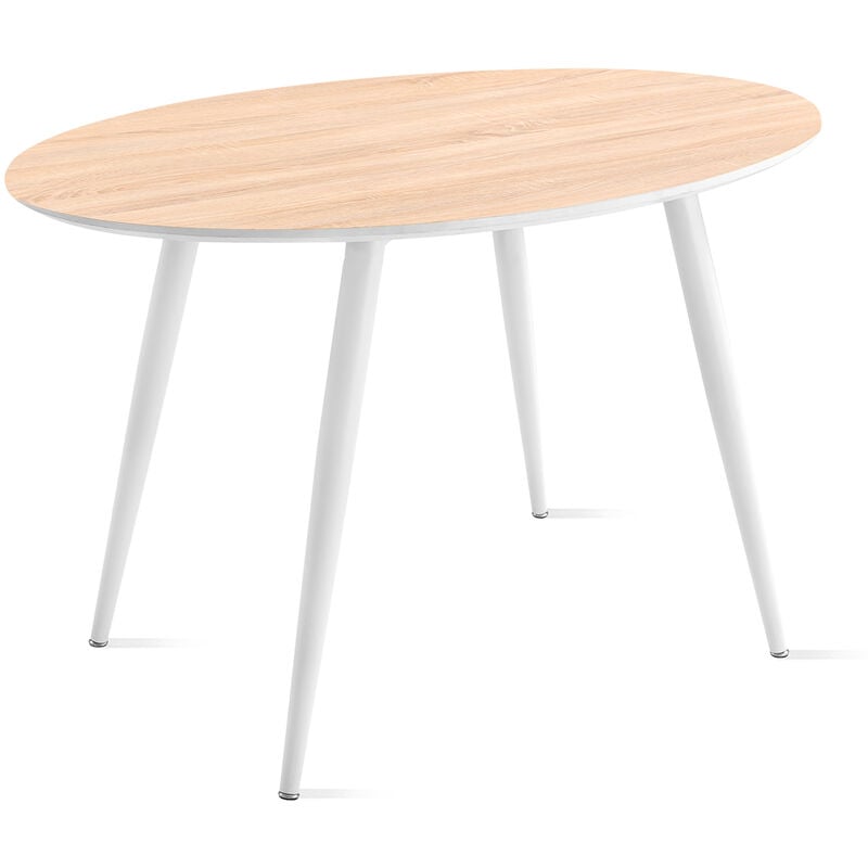 

Mesa de comedor ovalada de madera para salón, cocina u oficina, estilo escandinavo, madera