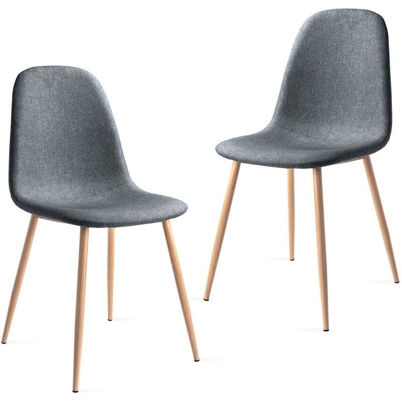 

Pack 2 sillas nordicas comedor tapizadas salon cocina dormitorio Gris Marengo