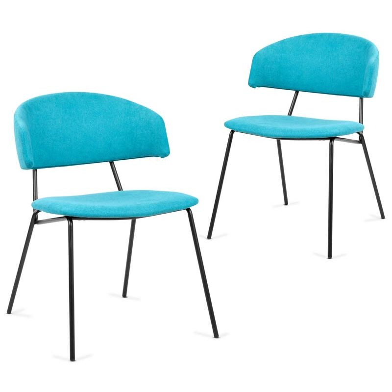 

Pack 2 sillas de comedor, silla tapizada, juego de sillas para salon, oficina o cocina, silla comoda, diseño minimalista, turquesa