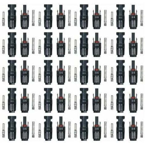 MC4-Steckverbinder für Photovoltaik-Stecker und -Buchse, Steckverbinder für Solar-Photovoltaik-Module (neuer Stil, schlüssellos), 20 Paare