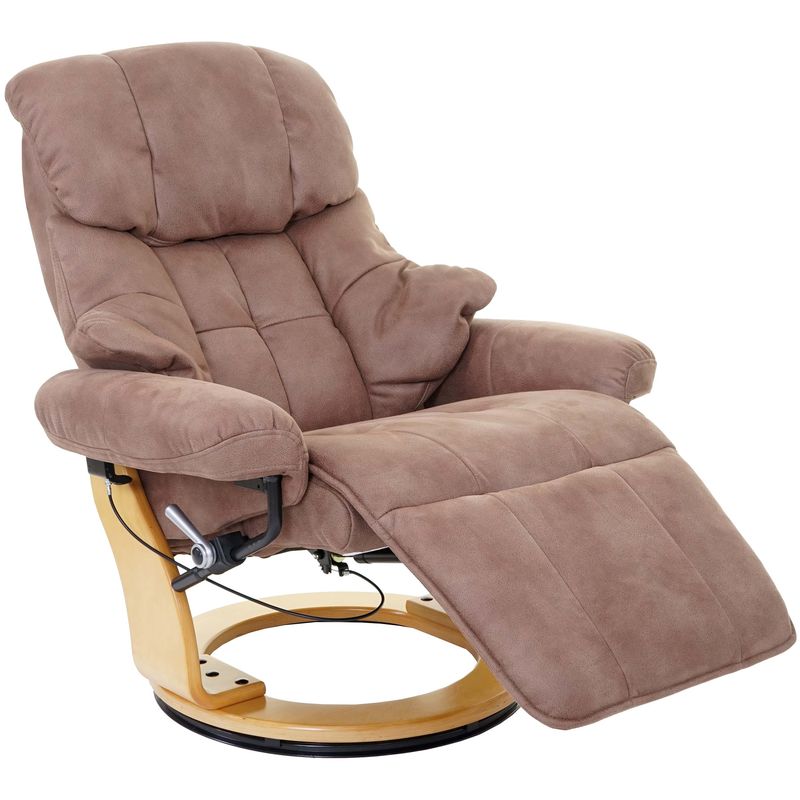 HHG - MCA Relaxsessel Windsor 2, Fernsehsessel Sessel, Stoff/Textil 150kg belastbar ~ antikbraun, naturbraun