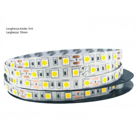 Mcair striscia led 14.4w/m 60leds/ 12v ip65 bia.ca