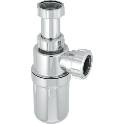 McAlpine A10AR-CP Chrome Plated Plastic Resealing Adjustable Inlet Bottle Trap-1.25 inch