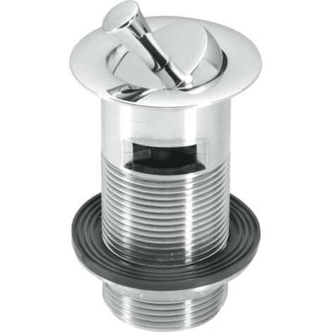 McAlpine BW60SPH-CB 1.25" Chrome Plated Brass Basin Waste - Backnut Model: 60mm Flange x 3.5" Tail with Swivel Handle Plug