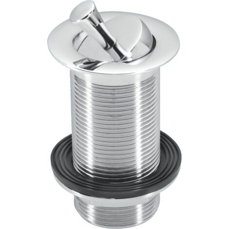 McAlpine BWU60SPH-CB 1.25" Chrome Plated Brass Basin Waste - Backnut Model: 60mm Flange x 3.5" Tail with Swivel Handle Plug
