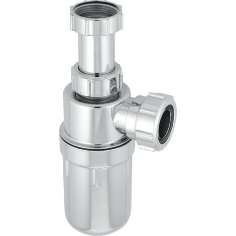 McAlpine C10AR-CP 75mm Water Seal Chrome Plated Plastic Resealing Adjustable Inlet Bottle Trap with Multifit Outlet 1½"