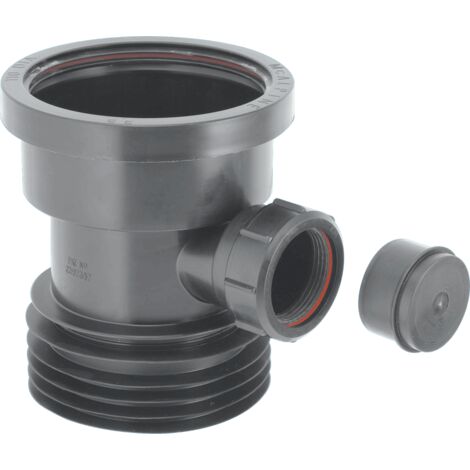 McAlpine DC1-BL-BO Black 4"/110mm Drain Connector with Boss