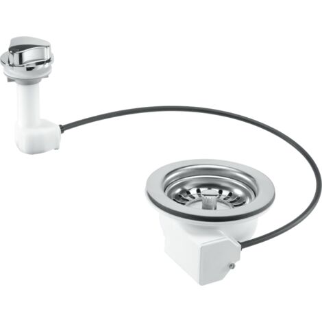 McAlpine PUS113-CP 1.5" Pop-Up Basket Strainer Waste: 113mm Stainless Steel Flange: Chrome Plated Plastic Command Knob: Centre Pin Model